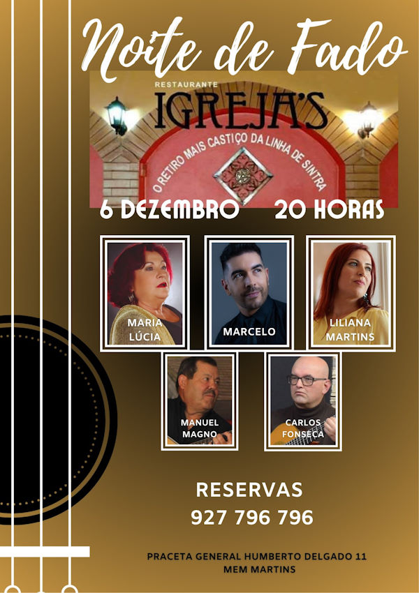 Noite de Fado - Restaurante Igreja's Noite de Fado - Restaurante Igreja's