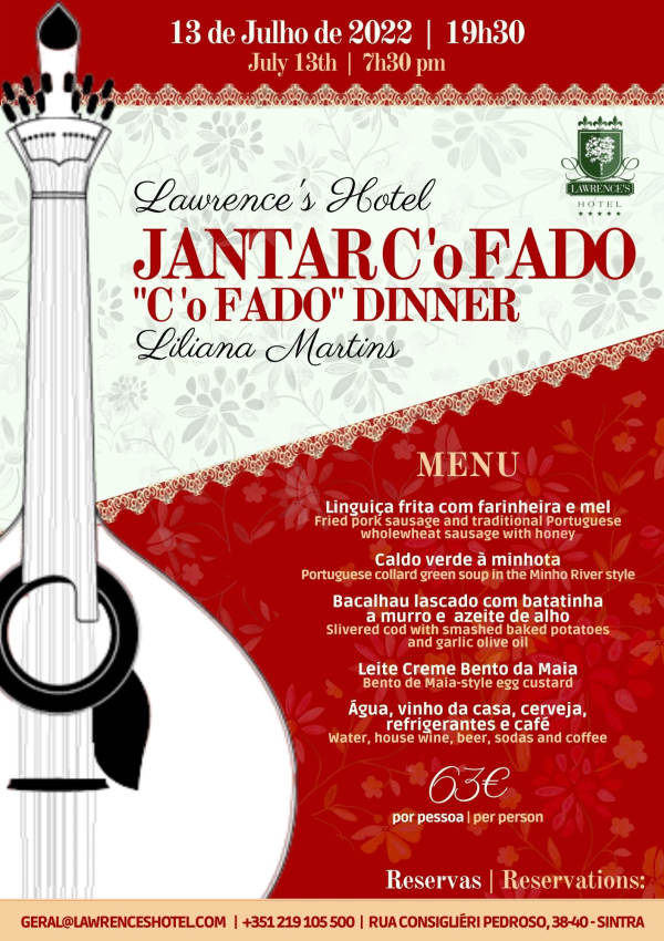 Jantar C'o Fado - Lawrence's Hotel