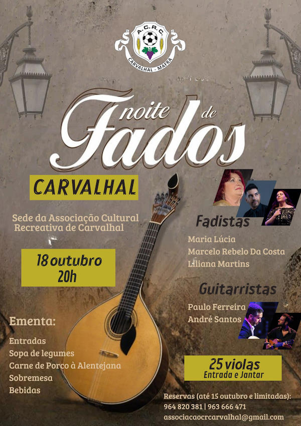 Noite de Fados - ACR Carvalhal Noite de Fados - ACR Carvalhal